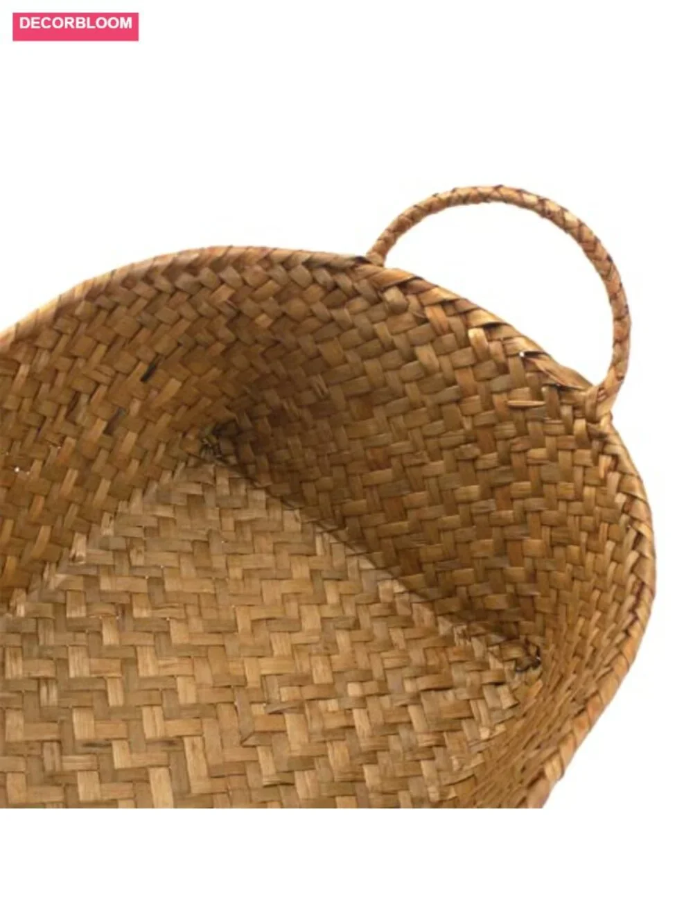Woven Seagrass Storage Baskets Set of 3 with Handles for Kitchen Organizing